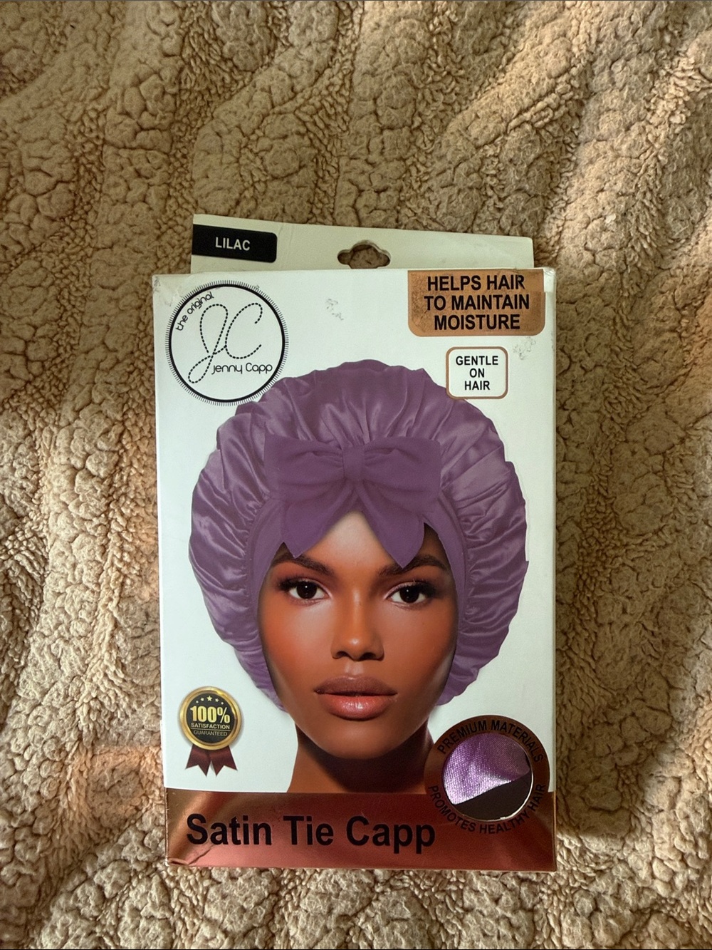 Lilac Satin Tie Hair Cap